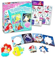 Little Mermaid Bath Toy Set - Bundle with Disney Princess Matching Game, Ariel Water Squirters, Stic