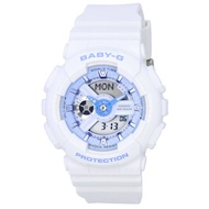 Casio Baby-G Casual Blue Dial White Resin Strap Women Watch BA-110XBE-7ADR-P