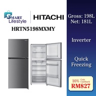 Hitachi 2 Door New Stylish Refrigerator (181L) HRTN5198MXMY