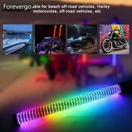FOREVERGO 30cm/1ft Colorful Bold Type Remote Control LED Whip Lights Colorful Flagpole Antenna Whips