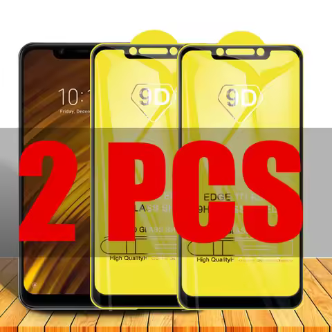 Protective Glass for Xiaomi POCO F1, Screen Protector Film, 9D, F 1, Pocophone F1, 2Pcs