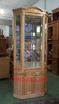 [HCM]Tủ rượu để góc gỗ sồi 80cm x 1.8m