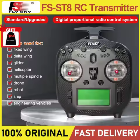 FLYSKY FS-ST8 2.4G 10CH ANT RGB Assistant 3.0 Radio Transmitter FS-SR8 Receiver forRC Airplane Car c