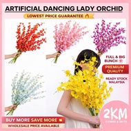 (3 FLOWERS) DANCING LADY ORCHID Artificial Flower Bouquet Living Room Home Decor Decoration Bunga Or