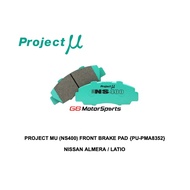 PROJECT MU (NS400) FRONT BRAKE PAD {PU-PMA8352} - NISSAN ALMERA / LATIO