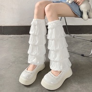 Japanese Summer Leg Warmers Hot Girl Pleated Socks Y2K Wide-leg Harajuku Socks Sleeves Tube Jk Calf 