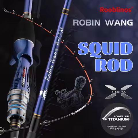 Rooblinos 1.7m Light Fishing Rods Tianium Tip Cuttlefish Casting Rod X-Cross 33T Carbon Fiber 170MH