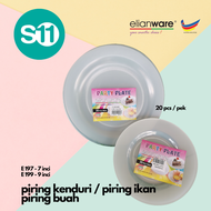 S11 x Elianware E197 E199 Party Plate / Paper Plate / Party Plastic Plate (20pcs Pack) Clear Piring Kenduri Piring Ikan