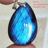 Natural Blue Light Labradorite Pendant Women Men Fashion Water Drop Beads Labradorite Stone Necklace