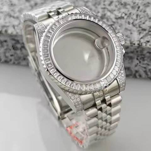 40.5mm Diamond-Set Watch Case Gem Bezel For Seiko SUB GMT NH35/34 Automatic Movement Sapphire Crysta