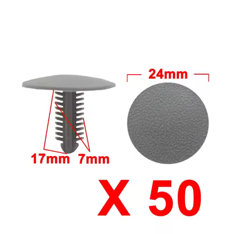 X Autohaux 10/20/30/40/50Pcs 7x17x24mm 7x30x25mm Gray Plastic Splash Guard Moulding Rivet Fastener R