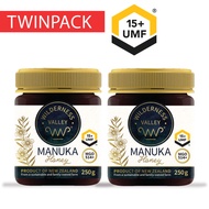 Wilderness Valley New Zealand Manuka Honey, UMF 15+, TWIN PACK (2x250g), ExpDate: 2025, Glyphosate Free