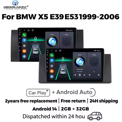 IPS Touch screen 9inch Car Radio For BMW 5 E39 E53 X5 1995-2006 Wireless Carplay Android Auto Multim