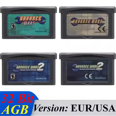 USA/EUR 32 Bit Video Game Console Card GBA Game Cartridge Advance Wars Series Advance Wars 2 Black H