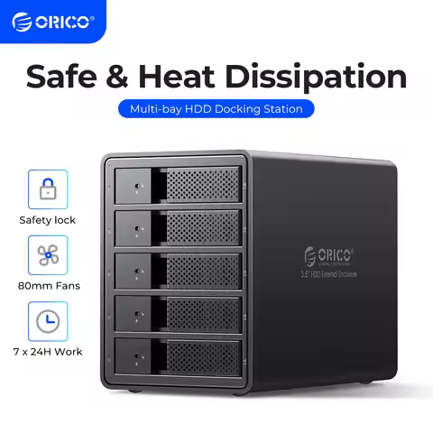 ORICO 95 Series Multi Bay 3.5'' SATA to USB3 HDD Docking Station HDD Enclosure Aluminum HDD Case for