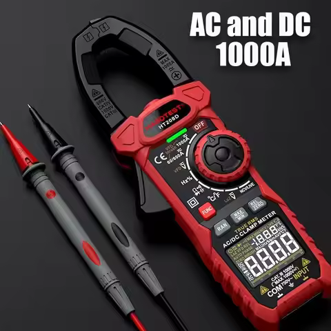 HT208A/D Amp Meter Clamp AC/DC,1000A True RMS Multimeter Tester,6000 Counts,with Temperature, NCV, L