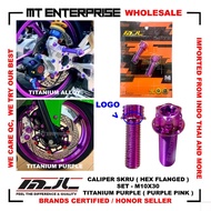 FREE 2 YAMALUBE OIL - MJL GR5 CNC CALIPER SKRU ( HEX FLANGED ) M10X30 -TITANIUM PURLPE
