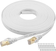 Cat 8 Ethernet Cable 25 Ft Cat8 Internet Cable Flat Gigabit High Speed Shielded RJ45 LAN Cable for P