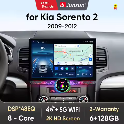 Junsun AI Wireless CarPlay Android Auto Car Radio For KIA Sorento 2 XM 2009 2010 2011- 2012 4G GPS S