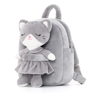 Lazada Kids Backpack Toddler Backpacks Stuffed Animal Cat Toys Small Backpack Gray 9.5"
