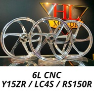 HL RIM S6 CNC SPORTRIM Y15 Y16 LC LC135 4S RS150 RIM CNC CHROME BLACK S6 Y15ZR Y16 CHROME CNC (1.6/1.6) SPORT HL MOTOR