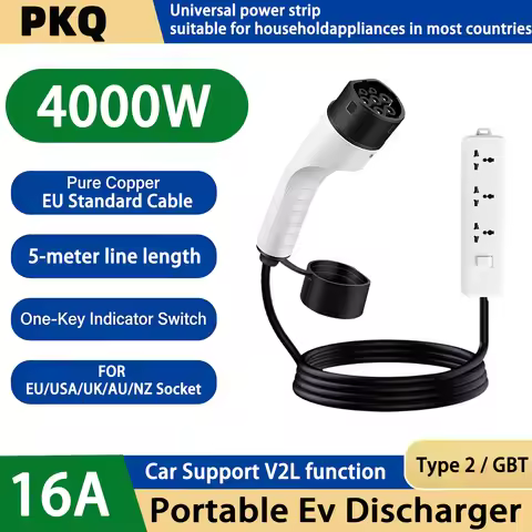BYD V2L Type2/GBT Discharger for EU/USA/UK Socket EV Charger V2L Adapter 16A for Type2 GBT Cars Need