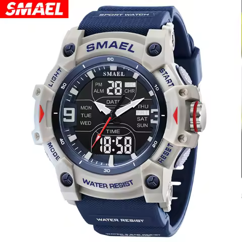SMAEL Luxury Brand New Man Sport Wristwatch Multifunction Digital Waterproof Watch Men Luminous LED