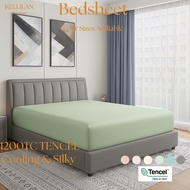 KELLILAN |1200TC Tencel Fitted Sheet | Cooling Bedsheet | Deep Pocket 41" | For Hot & Humid Weather