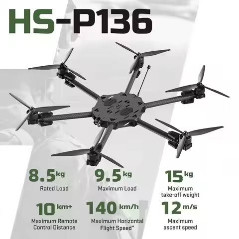 13 Inch Six Axes FPV Drone Racing 140KM/h 30min Distance FPV Camera Drone Rated Load 8.5~9.5KG Max T