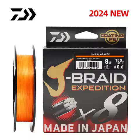 2024 Daiwa J-BRAID Expedition X8 Fishing Line 150/300M Braided PE lines Original JBRAID wire Dark Gr