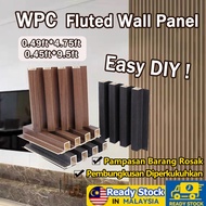 WPC Fluted Wall Panel 1/10/20PCS Wood Wall Decoration dinding bergalur Wood Strip Panel 4.8ft/9.5ft格