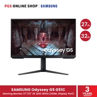 Samsung Odyssey G5 G51C Gaming Monitor (LS27CG510EEXXT/LS32CG510EEXXT) จอมอนิเตอร์ 27"/32" 2K QHD 16