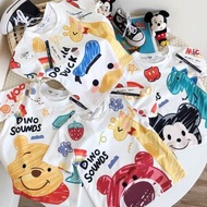 Q版 Winnie the Pooh 勞蘇 米奇老鼠 唐老鴨 卡通 公仔 印花 圖案 小童 中童 白色 T-shirt tee 襯衫 小熊維尼