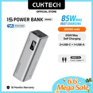 CUKTECH 85W Fast  Charging 20000mAh Laptop & Phone  Power Bank For Portable PD3.1  Powerbank Travel 