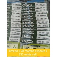 ONEXOX Prepaid simkad 1year Rm30 or 3year Rm75 Validity (coverage celcom) super save, paling jimat t