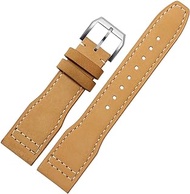 GANYUU 22mm The Top Leather Watch Band For IWC IW326201 / IW377701 Big Pilot Series Genuine Leather Watch Strap (Color : White Black, Size : 22mm)