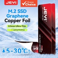 JEYI Graphene M.2 2280 SSD Copper Foil Heatsink for NVMe/SATA SSD - Ultra Thin 0.5mm High Thermal Co