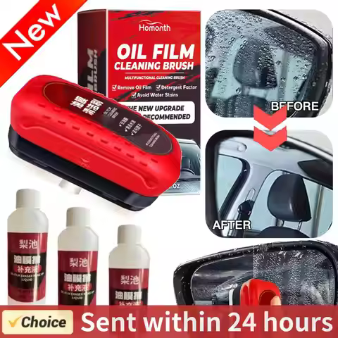 Car Glass Oil Film Remover Automotive Glass Sponge Cleaning Brush Front Inner Windshield Glass Oil F