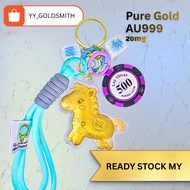 999 Pure Gold Horse Fa Keychain 20mg Instant Prosperity