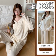 [Chest Pad Pajamas] Cotton Pajamas Knitted Jacquard M-2XL Girls Pajamas with Chest Pads