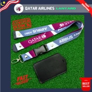 [KEDAI LOKAL ] PREMIUM Qatar Airways A380 Lanyard FREE ID HOLDER