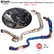 Slip on For Kawasaki NINJA250 NINJA300 Z250 Z300 Full System Motorcycle Exhaust Escape Modify Connect Spin Front Mid Lin