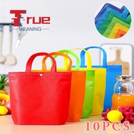 10PCS Eco Bag Non Woven Bag Portable Shopping Handbag Button Shopping Bag Gift Eco Bag