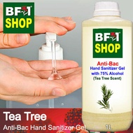 Anti Bacterial Hand Sanitizer Gel with 75% Alcohol  - Tea Tree Anti Bacterial Hand Sanitizer Gel - 1L