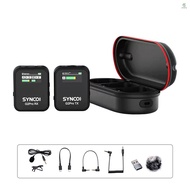 SYNCO G2A1 Pro Wireless Microphone System with 1 Receiver &amp; 1 Microphones 200M Transmission Range 6 Level Adjustable Speed Built-in Battery with Charging Case Replacement for Andro