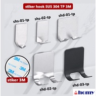 GANTUNGAN Sus 304 hanging hook sticker single double shs shd TP 3M hook sticker