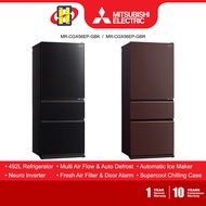Mitsubishi Refrigerator (492L) Inverter Auto Ice Maker 3-Door Fridge MR-CGX56EP-GBK (Glass Black) / MR-CGX56EP-GBR (Glass Brown)