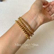 【Miss Can't Miss】S032 Minimalist Chic Stainless Steel Ball Bead Stretch Bracelet 3/4/5mm Size Option