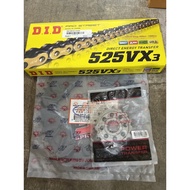 Ducati hyperstrada sprocket set 15T-45T with DID X-ring Gold Chain