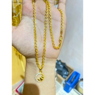 Borju necklace 3 tribes 60 cm plated with 24k gold / round love gems